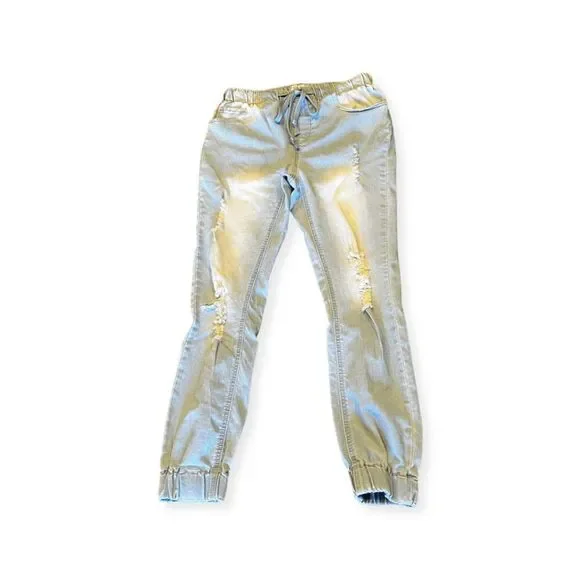 GOGO Jeans Distressed Denim Joggers Size 3 - Picture 3 of 9